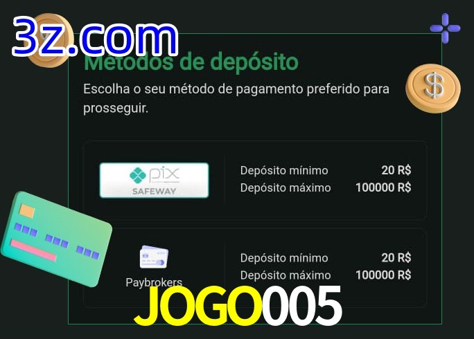 O cassino JOGO005 oferece uma grande variedade de métodos de pagamento